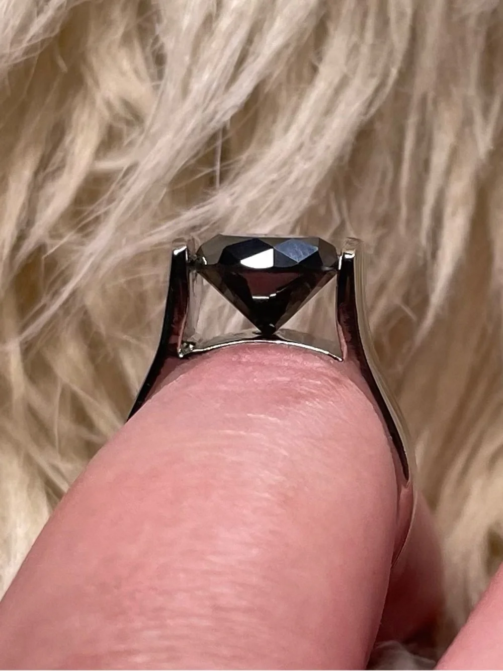 Gorgeous Certified 2.5 Ct. Round Brilliant Cut Black Moissanite Diamond Ring